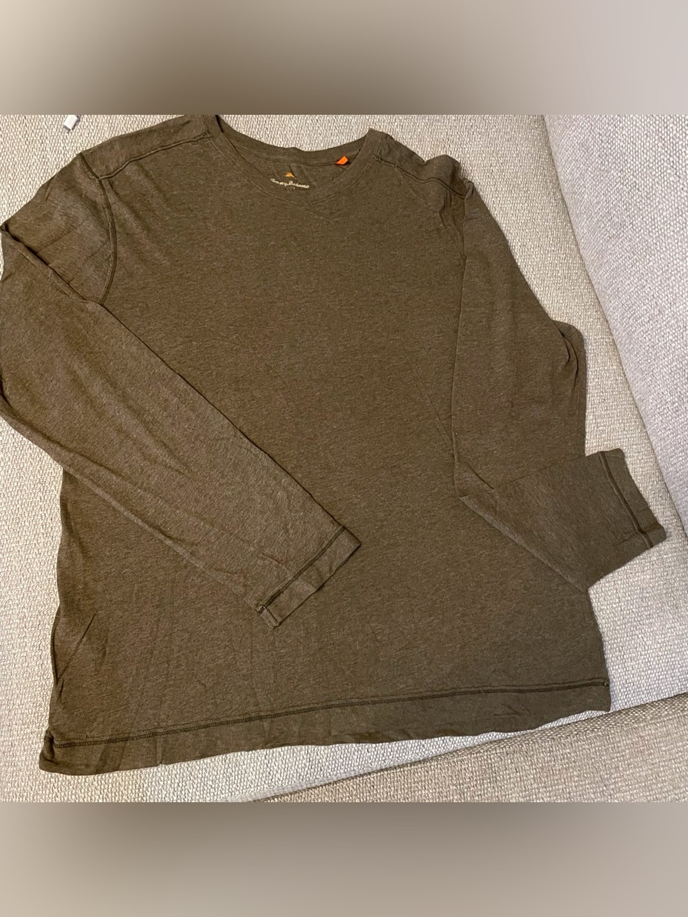 Tommy Bahama Olive Long Sleeve Crew Neck Shirt